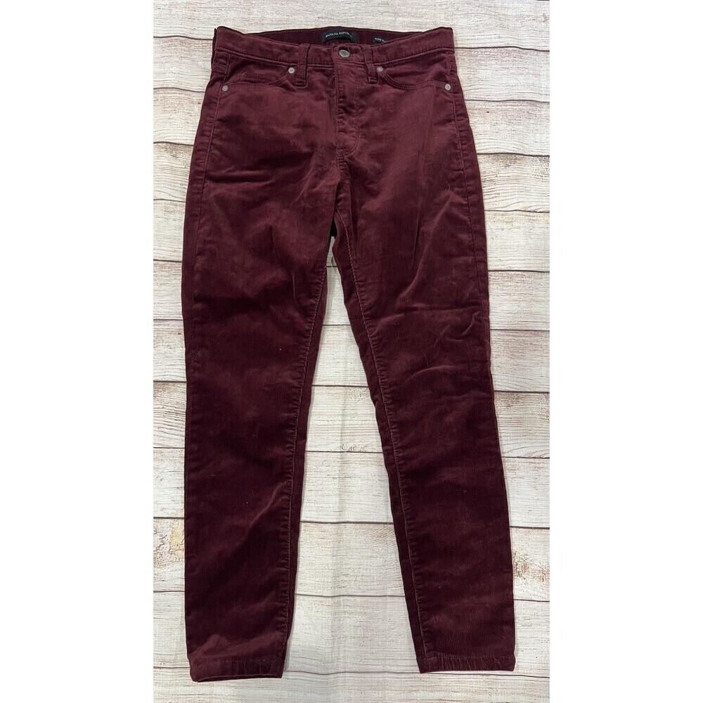 Banana Republic Women’s Jeans Red High Rise Skinny Velvet Cotton Blend Size 27